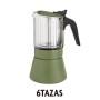 Italian Coffee Pot Inoxibar Clair Green 6 Cups
