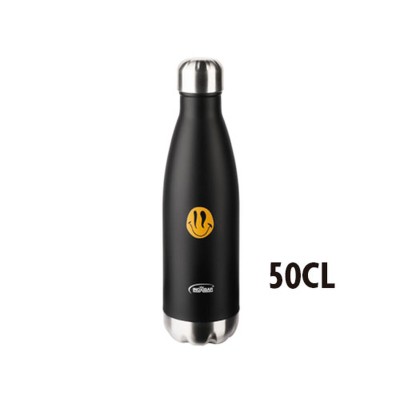 Stainless Steel Flask Inoxibar Smiley 500 ml Black