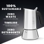 Italian Coffee Pot Bialetti NEW VENUS Silver Metal Stainless steel