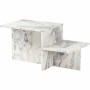 Centre Table Harmony White Grey 80 x 40 x 40 cm Marble