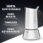 Italian Coffee Pot Bialetti NEW VENUS Silver Wood Stainless steel