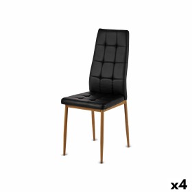 Chaise de Salle à Manger Gift Decor Noir Bois Polyuréthane Fer 42 x 51 x 97 cm (4 Unités)