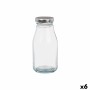 Glass Bottle Vivalto Transparent Silver PVC Metal Glass 250 ml (6 Units)