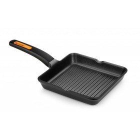 Poêle à Grilller avec Rayures BRA EFFICIENT PLUS Noir Aluminium