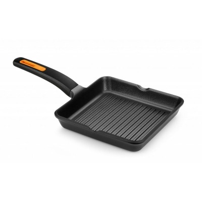 Poêle à Grilller avec Rayures BRA EFFICIENT PLUS Noir Aluminium