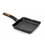 Grill pan with stripes BRA EFFICIENT PLUS Black Aluminium