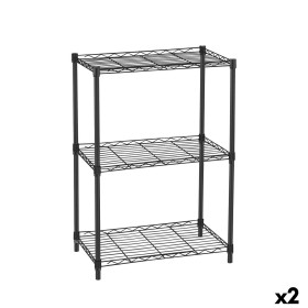 Shelves MobleKit Black Metal 56 x 35 x 82 cm (2 Units)