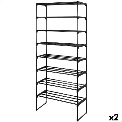 Étagère Max Home Noir Métal Plastique 67 X 160 X 30 CM (2 Unités)