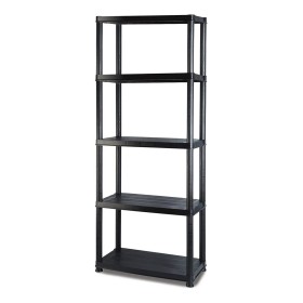 Marbueno Shelf 5 Shelves Black Plastic 61x31x171 cm Garden 10538