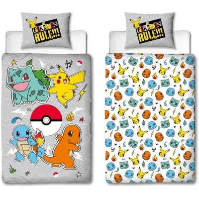 Duvet cover set Pokémon Grey Double 2 Pieces