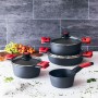 Casserole avec Couvercle en Verre BRA A410532 Rouge 5 L