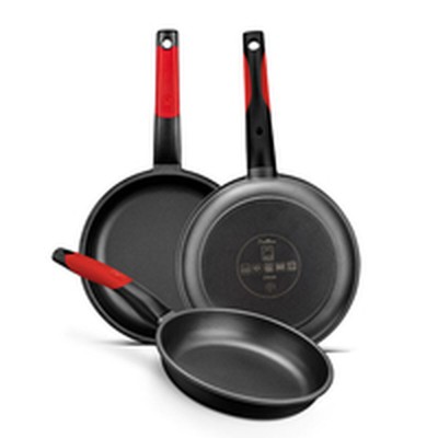 Non-stick frying pan BRA A411222 Ø 22 cm Black Red Stainless steel Aluminium