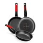 Non-stick frying pan BRA A411222 Ø 22 cm Black Red Stainless steel Aluminium