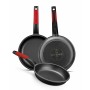 Non-stick frying pan BRA A411222 Ø 22 cm Black Red Stainless steel Aluminium