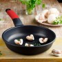 Non-stick frying pan BRA A411222 Ø 22 cm Black Red Stainless steel Aluminium