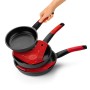 Non-stick frying pan BRA A411222 Ø 22 cm Black Red Stainless steel Aluminium