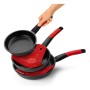Non-stick frying pan BRA A411228 Ø 28 cm Black Red Stainless steel Aluminium