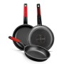 Non-stick frying pan BRA A411228 Ø 28 cm Black Red Stainless steel Aluminium