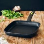 Grill pan Monix GREEN      28CM Black Green Stainless steel Bakelite