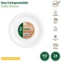 Lot d'assiettes réutilisables Maxi Products Blanc Canne à sucre Ø 26 cm 50 Pièces (10 Unités)