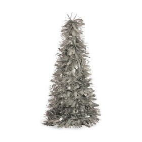 Sapin de Noël Krist+ Argenté Argent polypropylène PET Plastique Mat guirlande 18 x 18 x 45,5 cm 27 x 45,5 x 27 cm