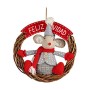 Christmas bauble Krist+ FG03-RG1124B-R White Red Grey Cream Mouse 33 x 12 x 33 cm