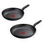 Pan Tefal DARK ESSENTIAL Black Aluminium Ø 24 cm Ø 28 cm 2 Pieces (2 Units)