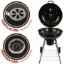 Roues de barbecue au charbon de bois Aktive Textilene 57 x 86 cm Noir