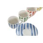 Set of 6 Cups with Plate Home ESPRIT Yellow Blue Green Coral Porcelain Stripes Mediterranean 90 ml