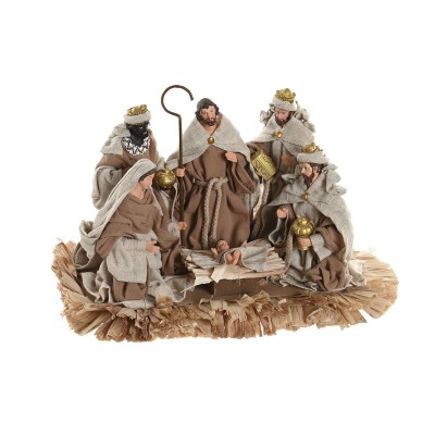 Christmas nativity set Home ESPRIT Brown Beige Resin Aluminium 40 X 24 X 23,5 CM