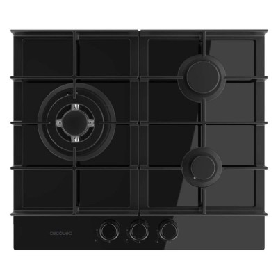 Cecotec Gas Hob Bolero Squad G 3400F, 3 Burners, 6200W, Black Glass, Cast Iron