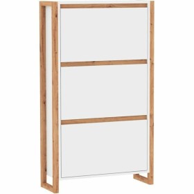 Shoe Rack White Oak 70 x 25 x 125 cm