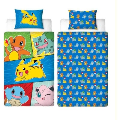 Parure de couette Pokémon Multicouleur Lit 2 persones 2 Pièces