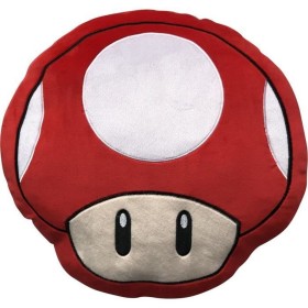 Cushion Mario Bros 43 x 3 x 43 cm White Red Polyester Mushroom