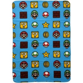 Couverture Mario Bros Multicouleur Carreaux Ecossais