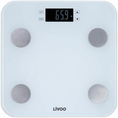 Balance Numérique de Salle de Bain Livoo DOM427W Blanc Verre trempé 180 kg