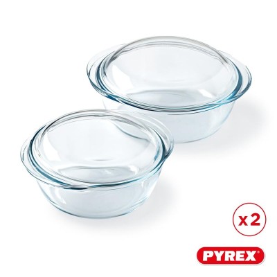 Casserole Pyrex Transparent 25 x 20 x 27 cm 2 Unités