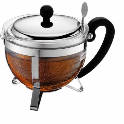 Théière Bodum Gris 1 L verre Acier inoxydable