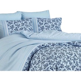 Parure de couette Bleu Lit king size 3 Pièces