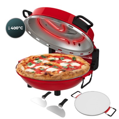 Cecotec Electric Pizza Maker Mamma Mía Window 1200W stone steel red timer