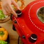 Pizzera électrique Cecotec Mamma Mía Window 1200W pierre acier rouge minuteur