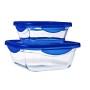 Food Preservation Container Pyrex Blue Transparent 800 ml (2 Units)