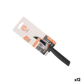 Eplucheur MasterChef Noir Argenté Acier inoxydable 7,5 cm (12 Unités)