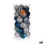 Set of Christmas balls Krist+ HM20087-061/003 Blue Silver Plastic Ø 6 cm (6 Units)