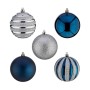 Set of Christmas balls Krist+ HM20087-061/003 Blue Silver Plastic Ø 6 cm (6 Units)