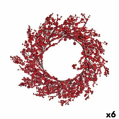 Couronne de Noël Krist+ Rouge Plastique 48 x 10 x 48 cm (6 Unités)