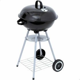 Roues de barbecue au charbon de bois Aktive 46 cm Ronde Noir Avec couvercle