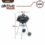 Roues de barbecue au charbon de bois Aktive 46 cm Ronde Noir Avec couvercle