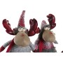 Décorations de Noël DKD Home Decor Rouge Gris Renne 27 x 19 x 32 cm (2 Unités)