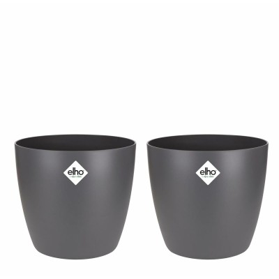 Set de pots Elho Gris Plastique Rond 2 Pièces